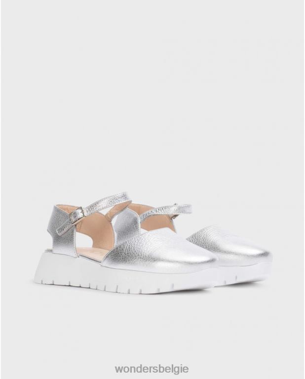 plata schoenen 6X06D230 plata zilveren babi schoen vrouwen Wonders