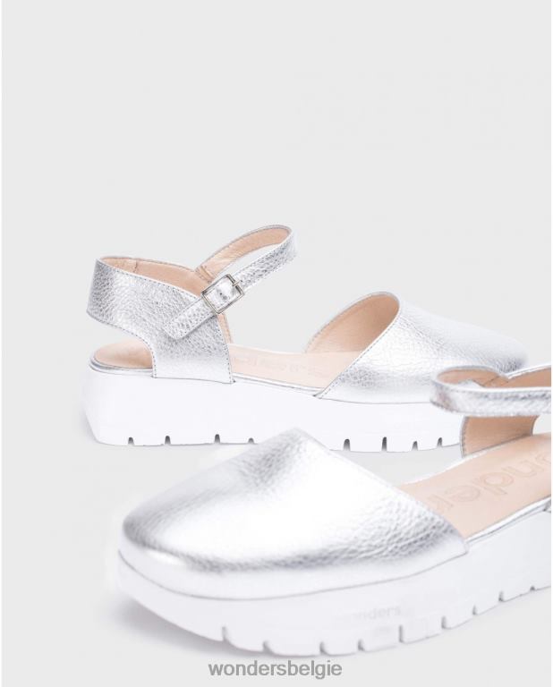 plata schoenen 6X06D230 plata zilveren babi schoen vrouwen Wonders