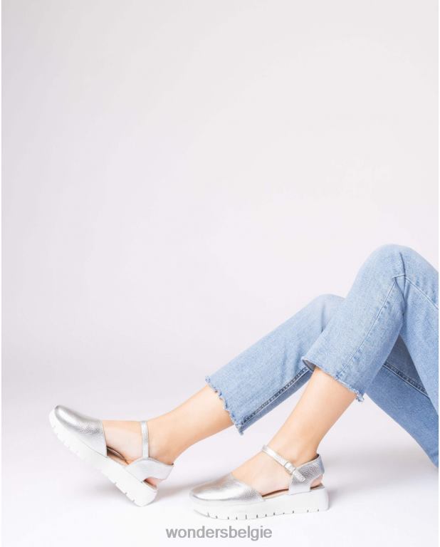 plata schoenen 6X06D230 plata zilveren babi schoen vrouwen Wonders