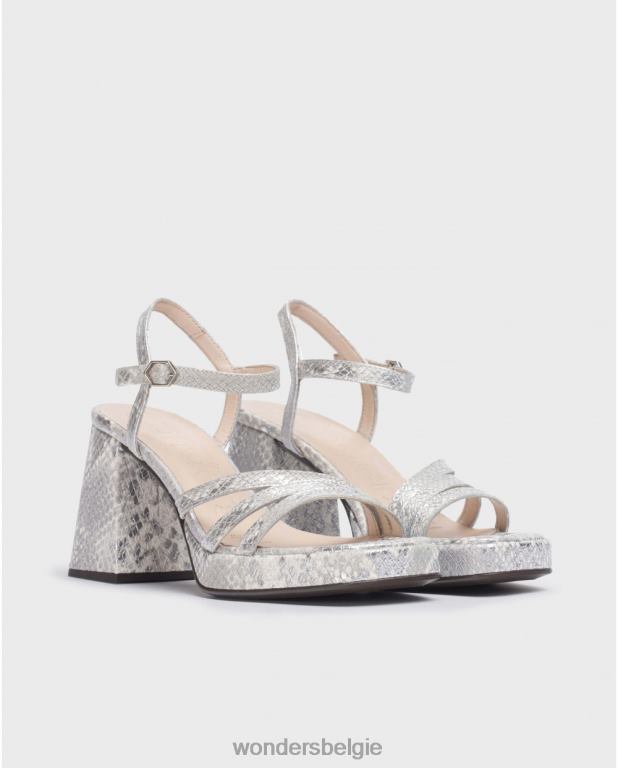 plata schoenen 6X06D2 plata zilveren liefdessandaal vrouwen Wonders