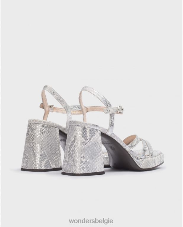 plata schoenen 6X06D2 plata zilveren liefdessandaal vrouwen Wonders