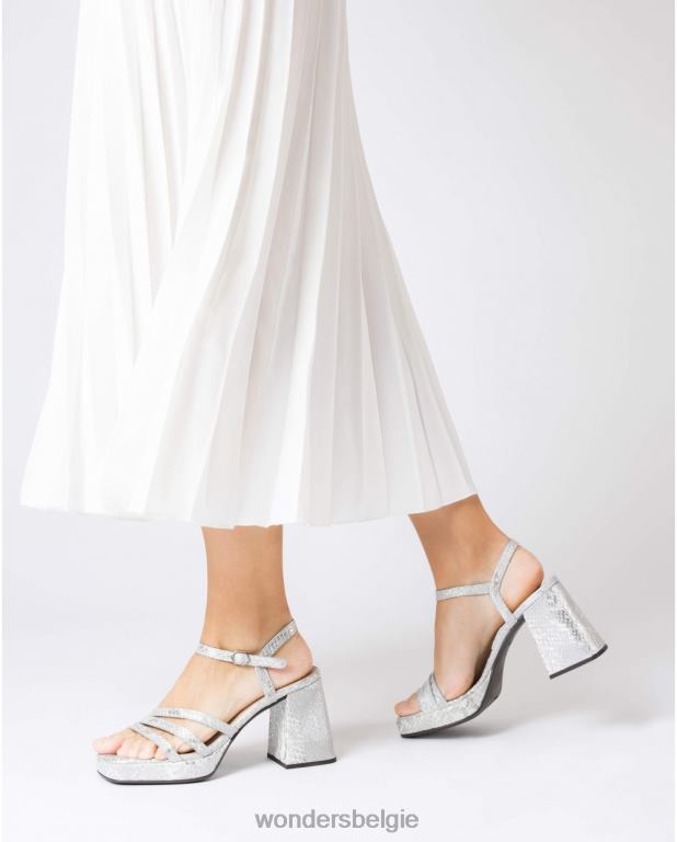 plata schoenen 6X06D2 plata zilveren liefdessandaal vrouwen Wonders