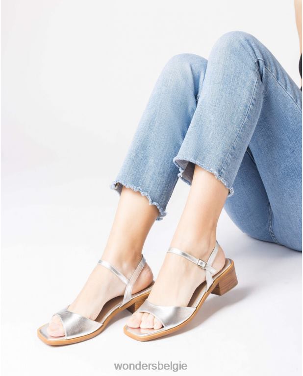 plata schoenen 6X06D343 plata zilveren metallic lumina sandaal vrouwen Wonders