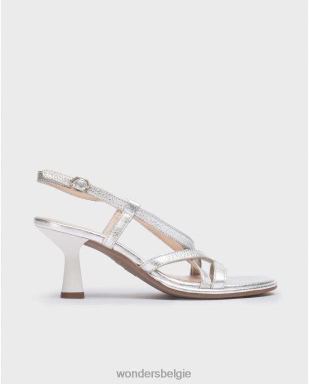 plata schoenen 6X06D58 plata zilveren gloed sandaal vrouwen Wonders