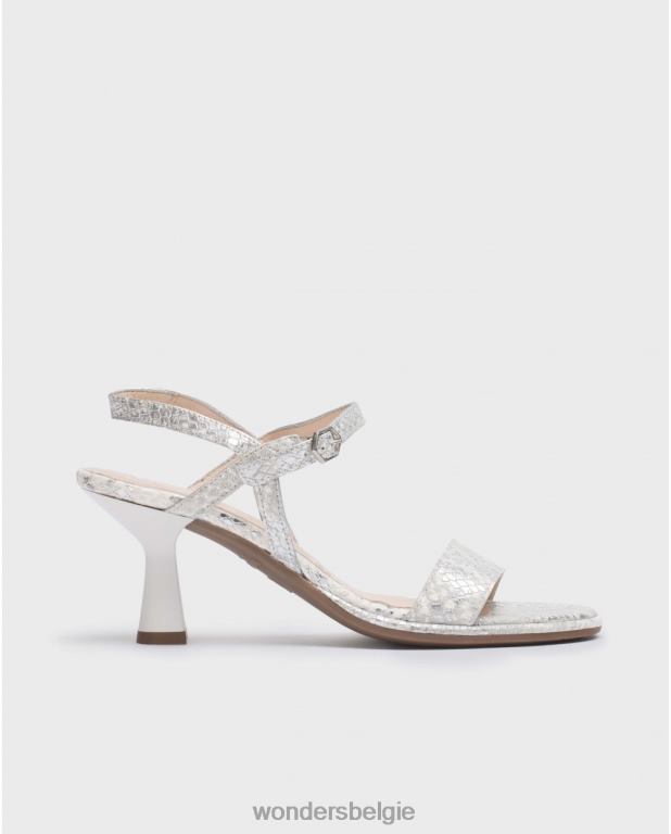 plata schoenen 6X06D66 plata zilveren kokos sandaal vrouwen Wonders