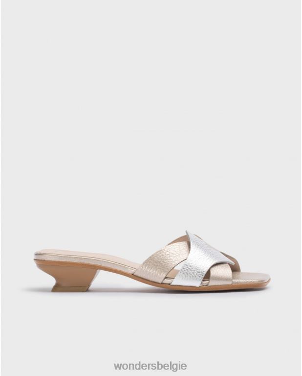 plati/plat schoenen 6X06D70 plati/plat zilver mica muiltje vrouwen Wonders