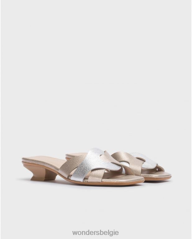 plati/plat schoenen 6X06D70 plati/plat zilver mica muiltje vrouwen Wonders