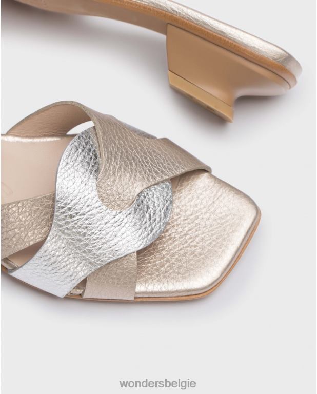 plati/plat schoenen 6X06D70 plati/plat zilver mica muiltje vrouwen Wonders