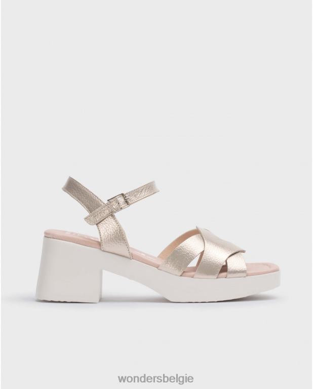 platina schoenen 6X06D119 platina gouden georgina sandaal vrouwen Wonders