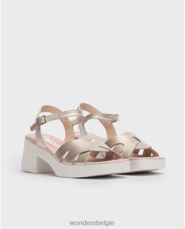 platina schoenen 6X06D119 platina gouden georgina sandaal vrouwen Wonders