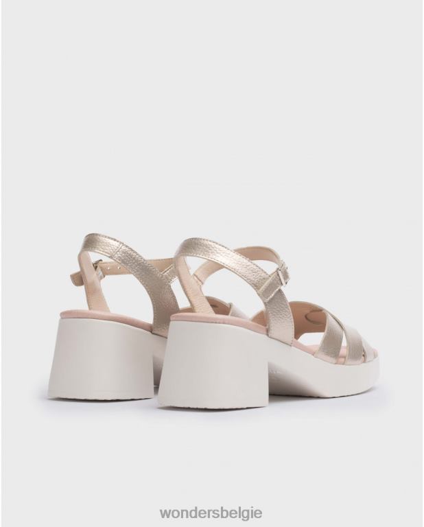 platina schoenen 6X06D119 platina gouden georgina sandaal vrouwen Wonders