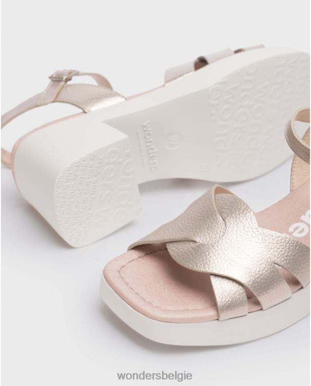 platina schoenen 6X06D119 platina gouden georgina sandaal vrouwen Wonders