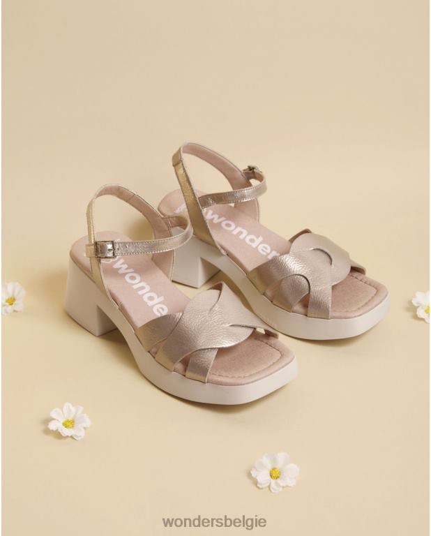 platina schoenen 6X06D119 platina gouden georgina sandaal vrouwen Wonders