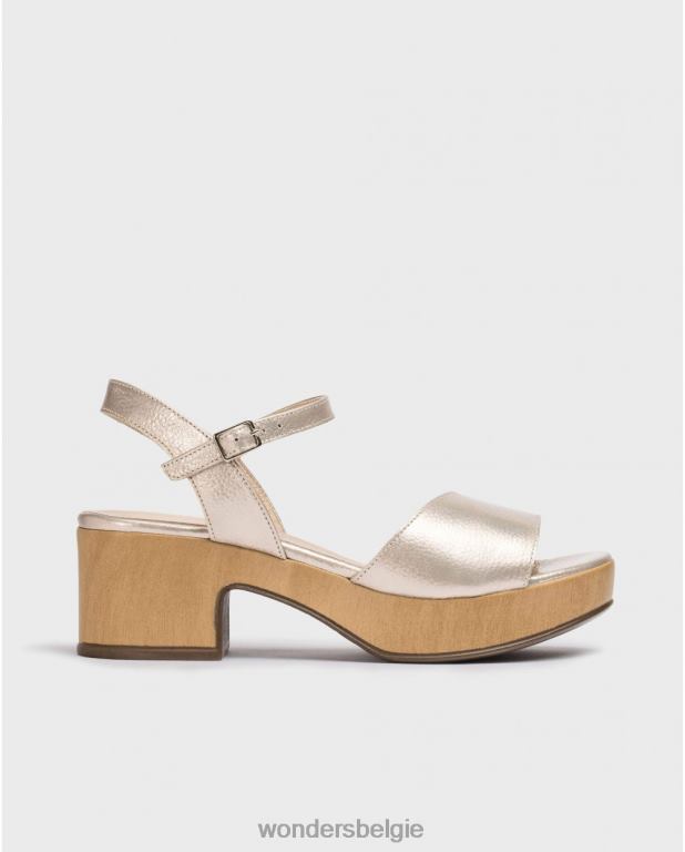 platina schoenen 6X06D260 platina metalen loli-sandaal vrouwen Wonders