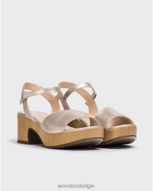 platina schoenen 6X06D260 platina metalen loli-sandaal vrouwen Wonders