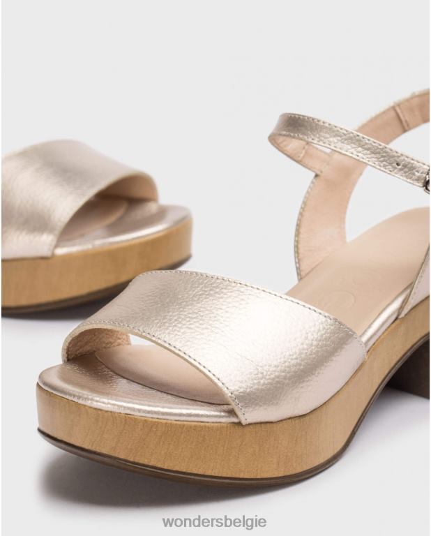 platina schoenen 6X06D260 platina metalen loli-sandaal vrouwen Wonders