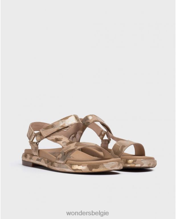 platina schoenen 6X06D409 platino bio-sandaal met reliëf vrouwen Wonders