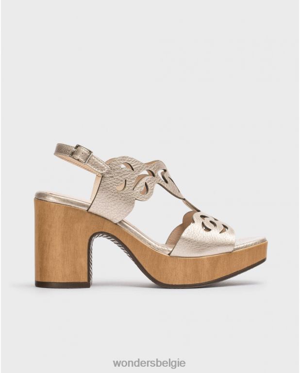 platina schoenen 6X06D55 platino zwarte lexi sandaal vrouwen Wonders