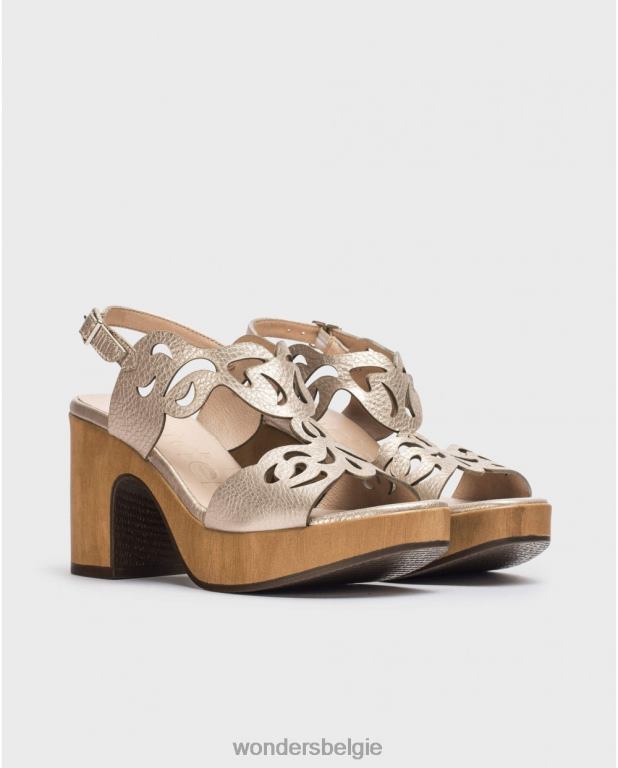 platina schoenen 6X06D55 platino zwarte lexi sandaal vrouwen Wonders