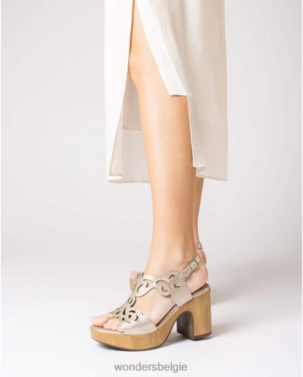 platina schoenen 6X06D55 platino zwarte lexi sandaal vrouwen Wonders