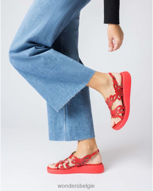 rojo schoenen 6X06D40 rojo rode margarita sandaal vrouwen Wonders