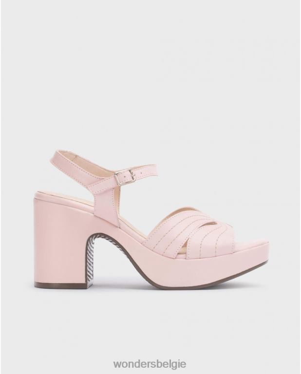 roos schoenen 6X06D118 rosa zwarte lexi sandaal vrouwen Wonders