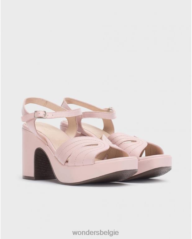 roos schoenen 6X06D118 rosa zwarte lexi sandaal vrouwen Wonders