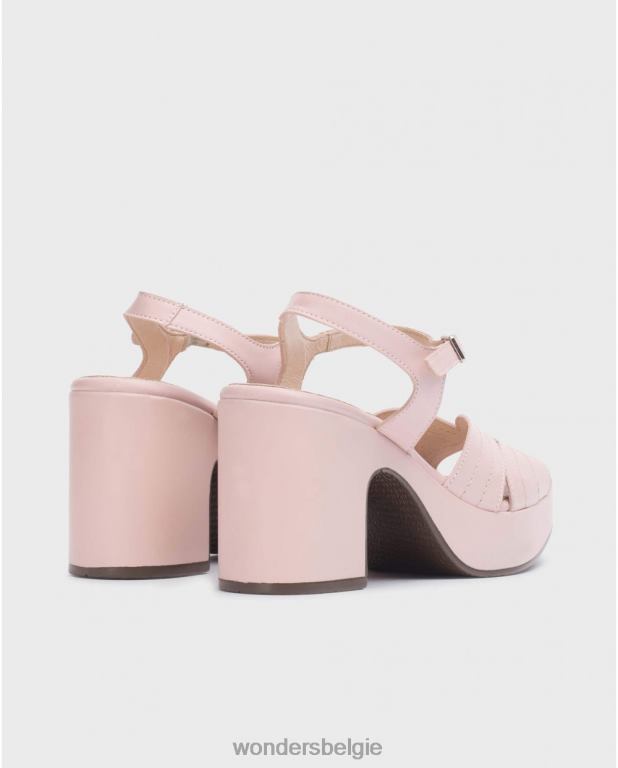 roos schoenen 6X06D118 rosa zwarte lexi sandaal vrouwen Wonders