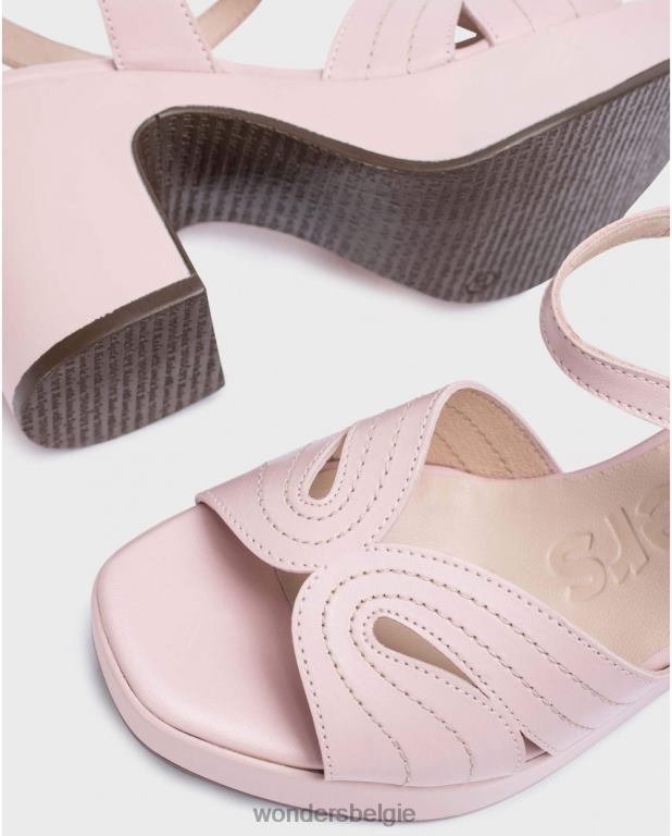 roos schoenen 6X06D118 rosa zwarte lexi sandaal vrouwen Wonders