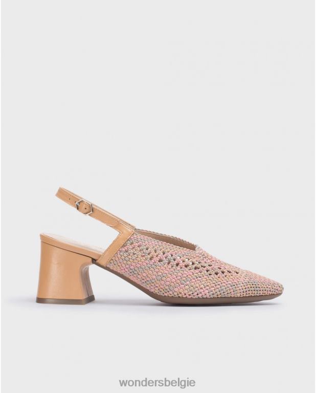 roze/zand schoenen 6X06D145 rosa/zand zwarte lexi schoen vrouwen Wonders