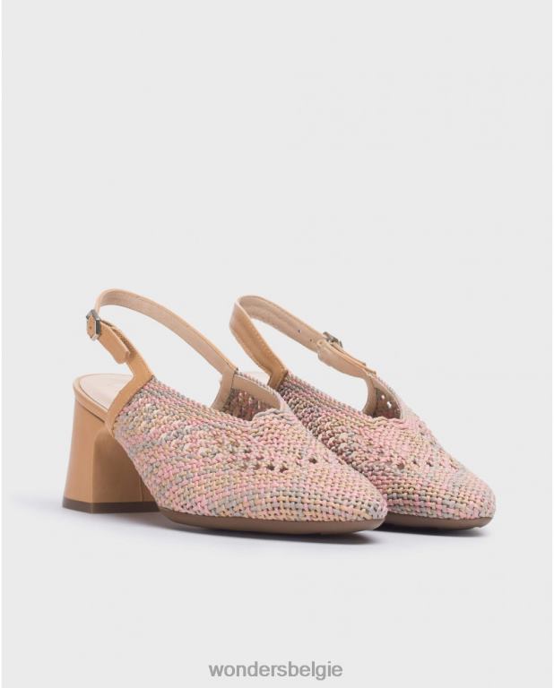 roze/zand schoenen 6X06D145 rosa/zand zwarte lexi schoen vrouwen Wonders