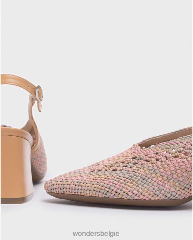 roze/zand schoenen 6X06D145 rosa/zand zwarte lexi schoen vrouwen Wonders