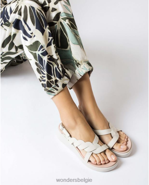 uit schoenen 6X06D257 gebroken witte jang sandaal vrouwen Wonders