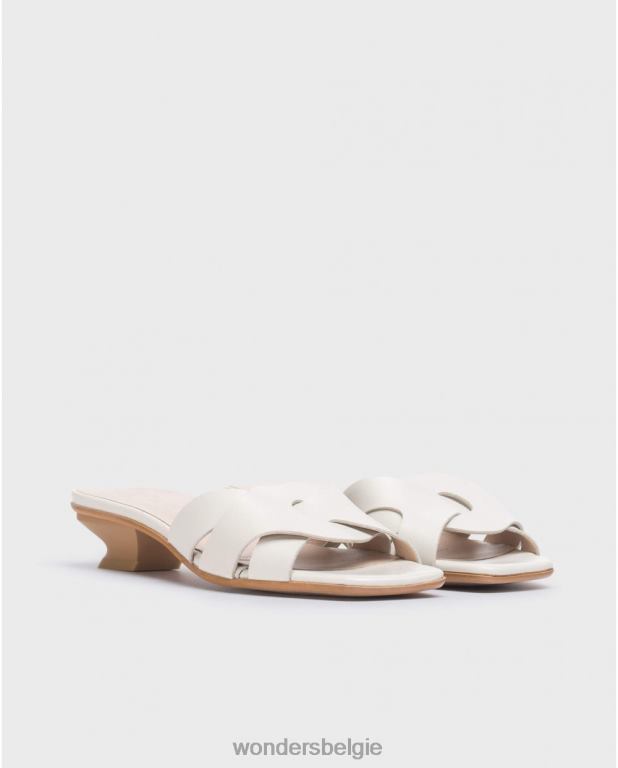 uit schoenen 6X06D34 muiltje van gebroken wit mica vrouwen Wonders