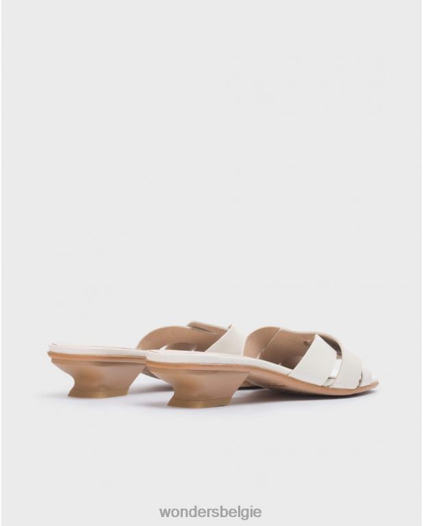 uit schoenen 6X06D34 muiltje van gebroken wit mica vrouwen Wonders