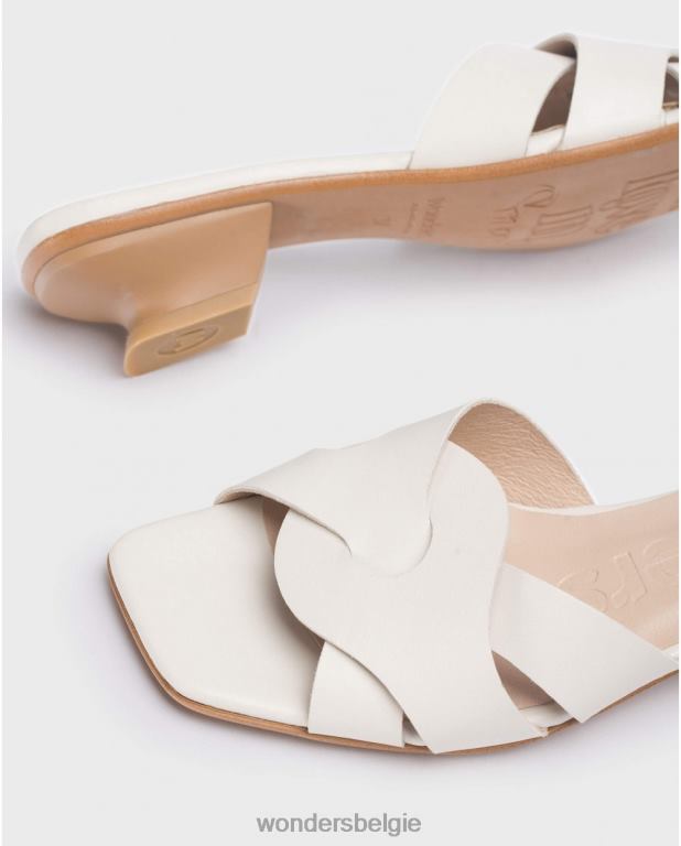 uit schoenen 6X06D34 muiltje van gebroken wit mica vrouwen Wonders