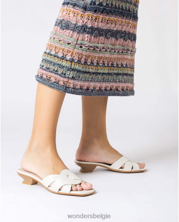 uit schoenen 6X06D34 muiltje van gebroken wit mica vrouwen Wonders