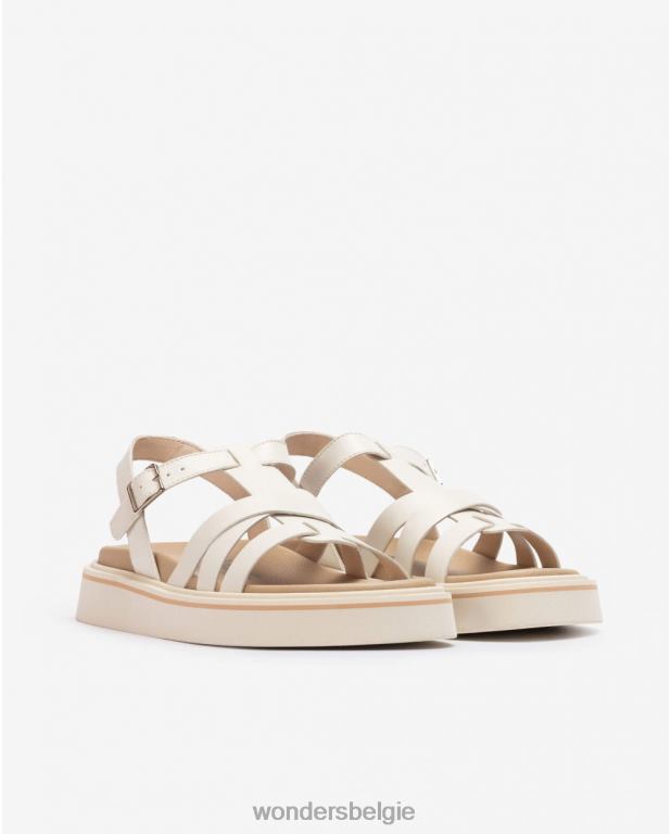 uit schoenen 6X06D408 gebroken witte adri sandaal vrouwen Wonders