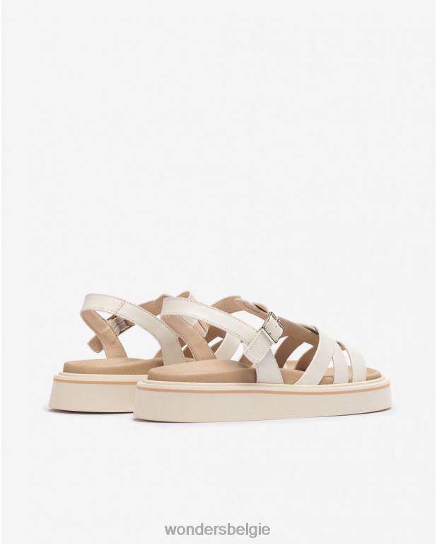 uit schoenen 6X06D408 gebroken witte adri sandaal vrouwen Wonders