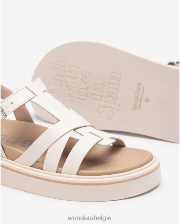 uit schoenen 6X06D408 gebroken witte adri sandaal vrouwen Wonders