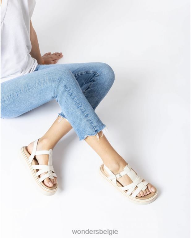 uit schoenen 6X06D408 gebroken witte adri sandaal vrouwen Wonders