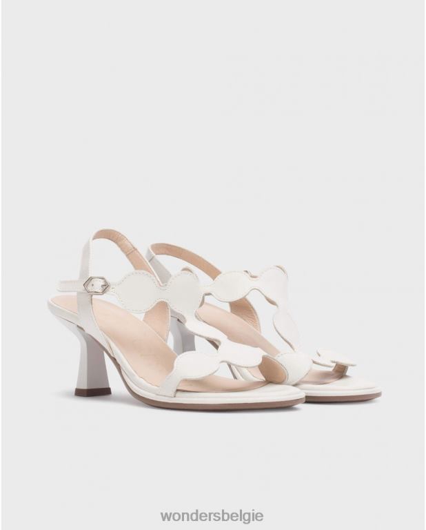 uit schoenen 6X06D77 gebroken witte getrokken sandaal vrouwen Wonders