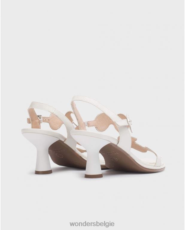 uit schoenen 6X06D77 gebroken witte getrokken sandaal vrouwen Wonders