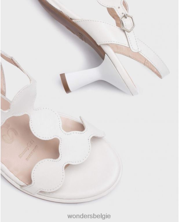 uit schoenen 6X06D77 gebroken witte getrokken sandaal vrouwen Wonders