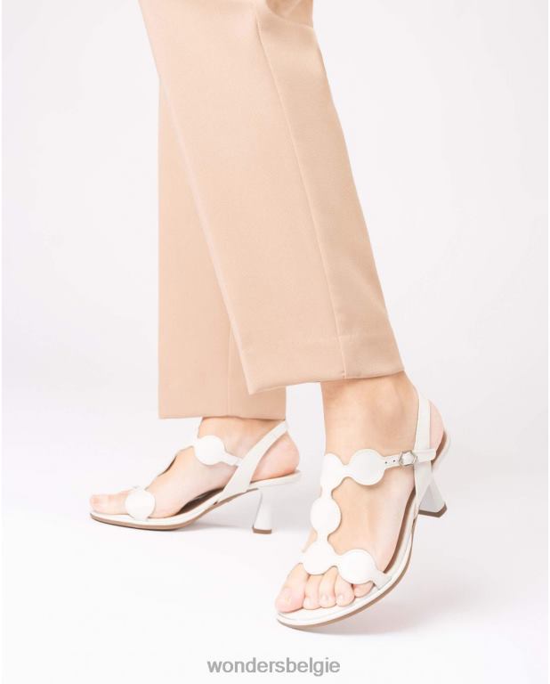 uit schoenen 6X06D77 gebroken witte getrokken sandaal vrouwen Wonders