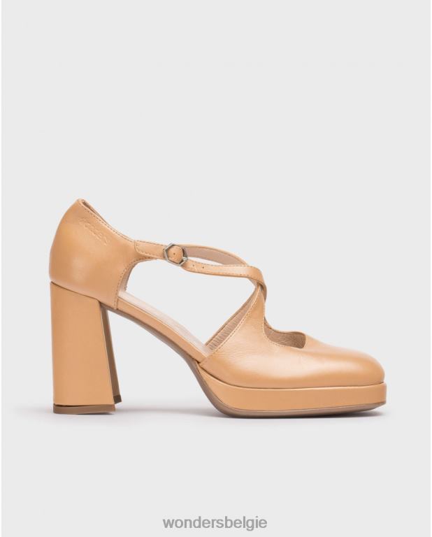 zand schoenen 6X06D114 zand zwarte lexi schoen vrouwen Wonders