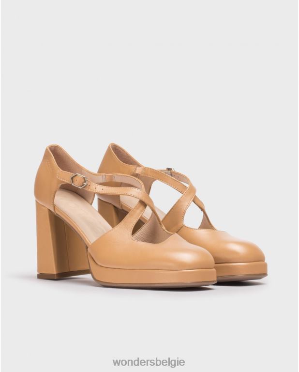 zand schoenen 6X06D114 zand zwarte lexi schoen vrouwen Wonders