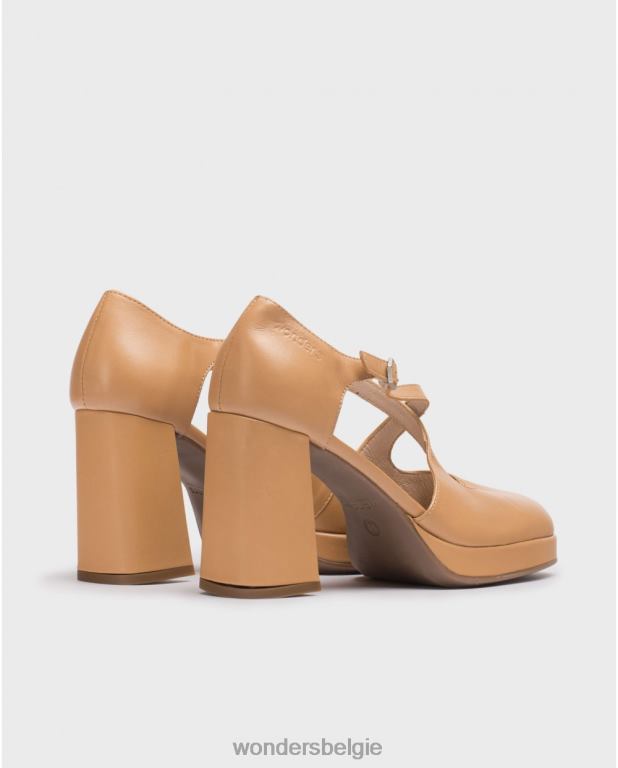 zand schoenen 6X06D114 zand zwarte lexi schoen vrouwen Wonders