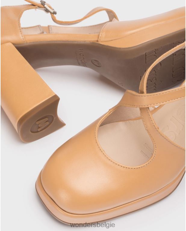 zand schoenen 6X06D114 zand zwarte lexi schoen vrouwen Wonders