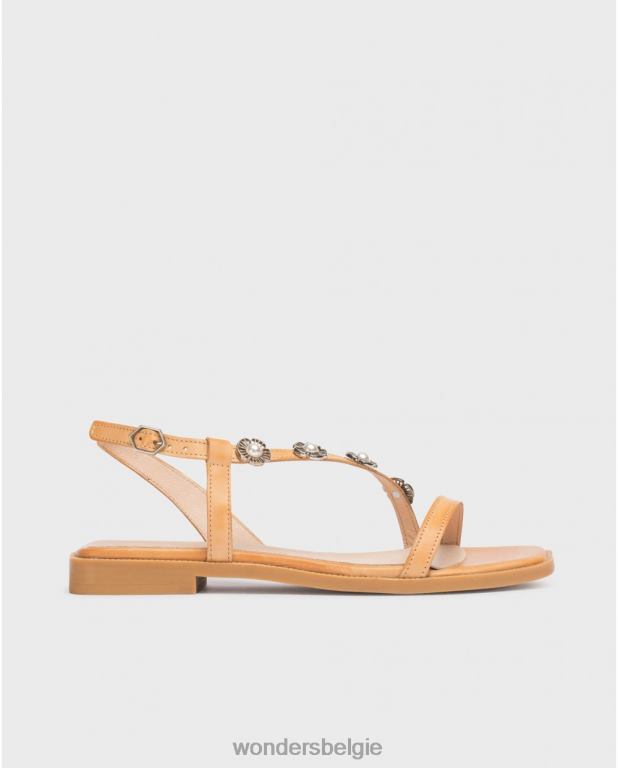 zand schoenen 6X06D123 zandbruine simona sandaal vrouwen Wonders